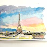 Atelier Peinture Boston Accueil - "Peindre la Tour Eiffel et Paris à l'aquarelle" EN LIGNE - Mardi 2 mars 2021 13:30-15:00