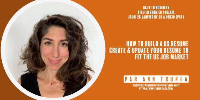 Atelier pour construire son CV ou l'updater pour le marché américain