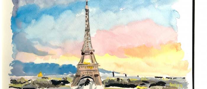 Atelier Peinture Boston Accueil - "Peindre la Tour Eiffel et Paris à l'aquarelle" EN LIGNE